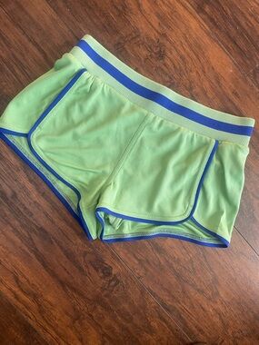 FP Movement by Free People Lime Athletic Shorts with Blue Trim